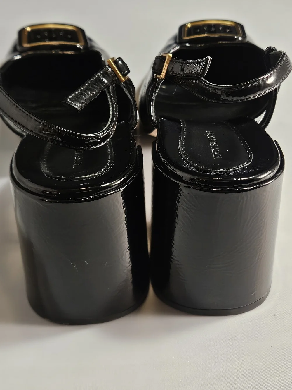 Authentic Tory Burch Black Patent Slingback Block Heel Pumps